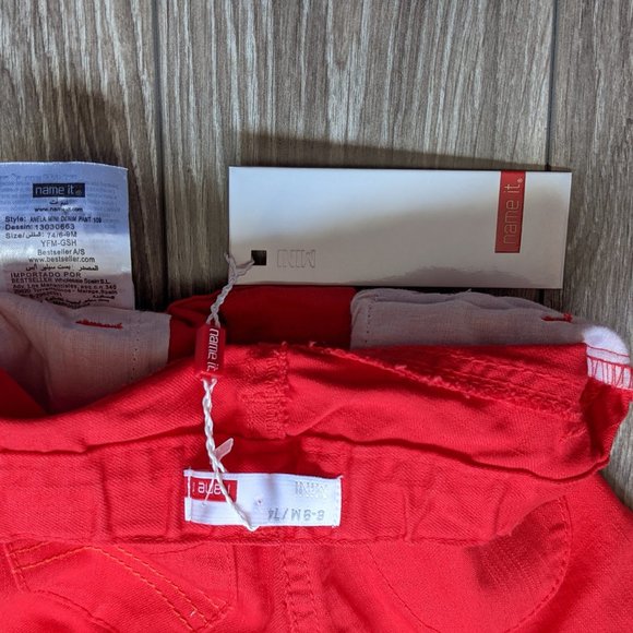 NWT Baby Girl (6-9M) - NAME IT 5pocket Red Jeans - Picture 3 of 5